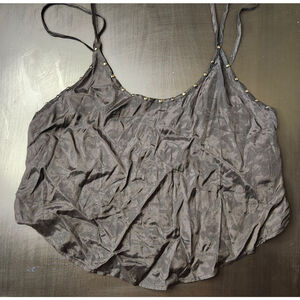 Women's Free People Black Gold Studded Camisole Top S